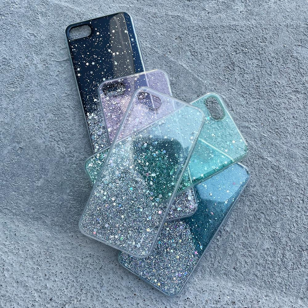 Pokrowiec silikonowy Glitter z brokatem r�owy Samsung Galaxy A72 4G / 2