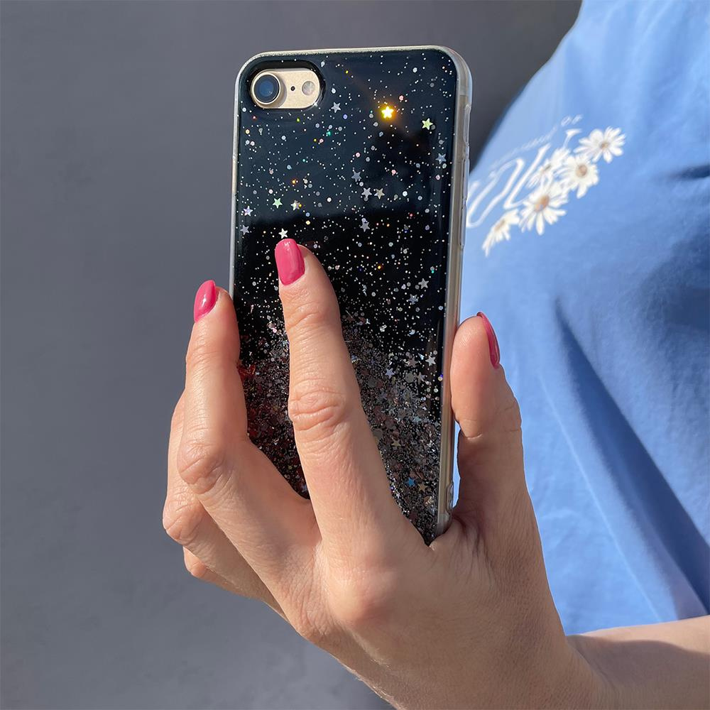 Pokrowiec silikonowy Glitter z brokatem r�owy Samsung Galaxy A72 4G / 5