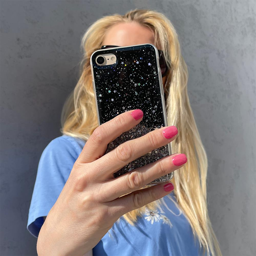 Pokrowiec silikonowy Glitter z brokatem r�owy Samsung Galaxy A72 4G / 6