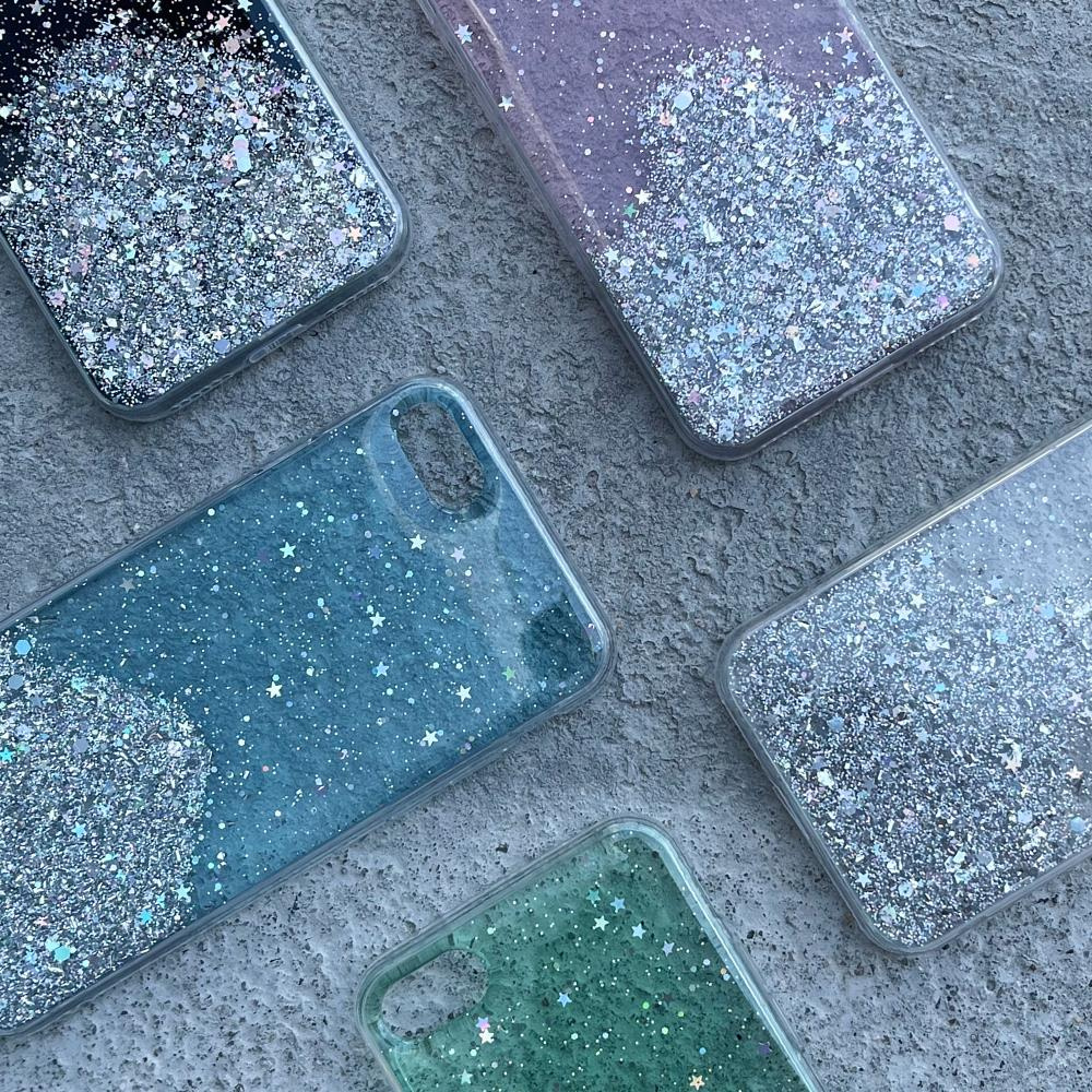 Pokrowiec silikonowy Glitter z brokatem r�owy Samsung Galaxy A72 4G / 7