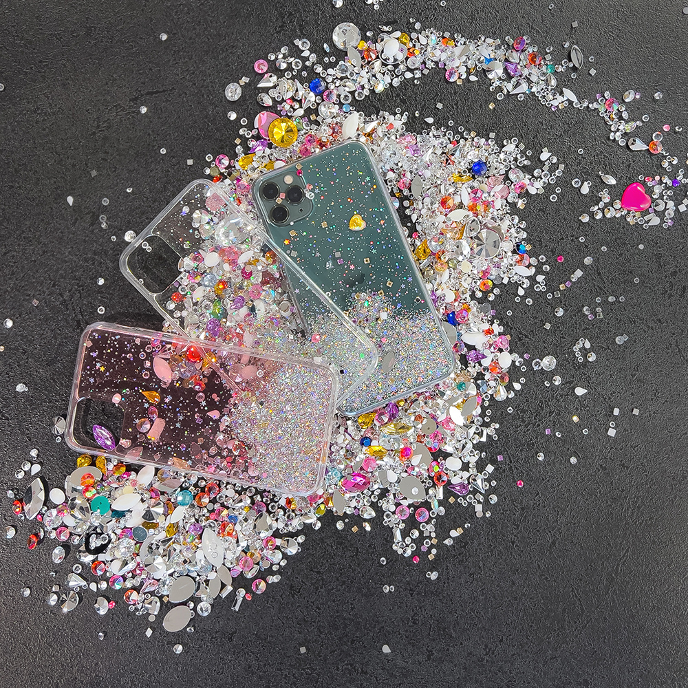 Pokrowiec silikonowy Glitter z brokatem r�owy Samsung Galaxy A72 4G / 9