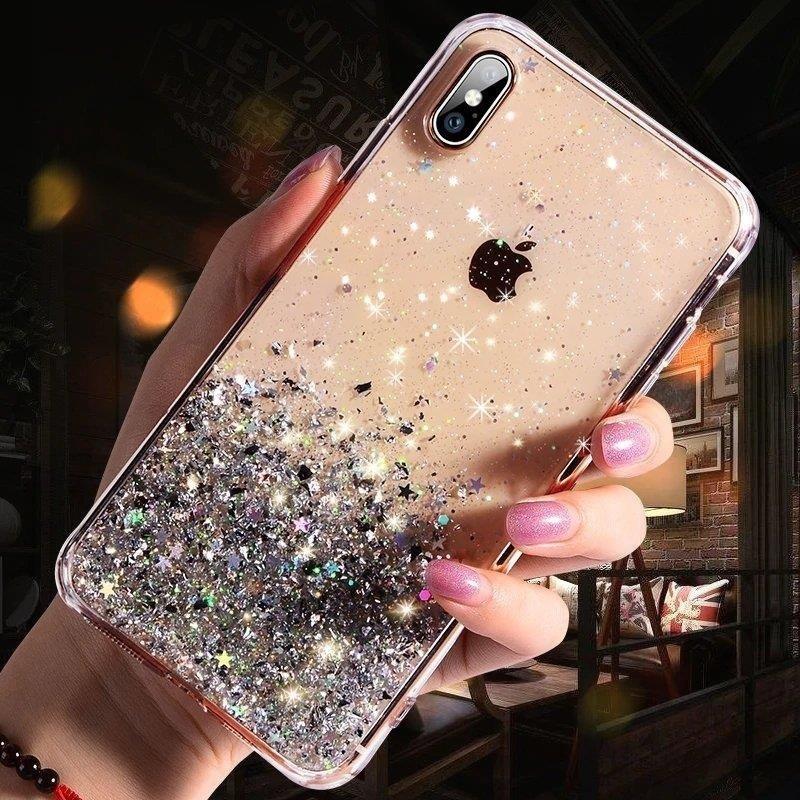 Pokrowiec silikonowy Glitter z brokatem r�owy Xiaomi Redmi Note 9 / 12