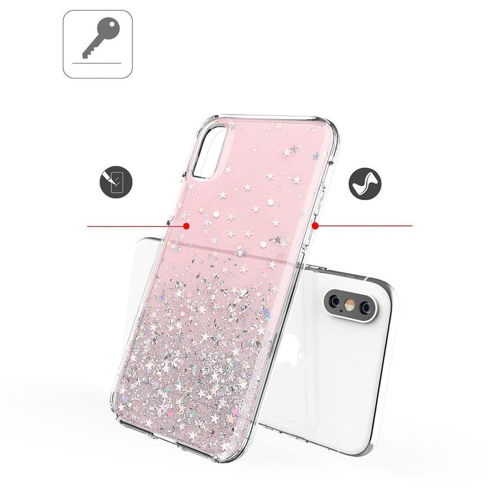 Pokrowiec silikonowy Glitter z brokatem zielony Apple iPhone XS / 3