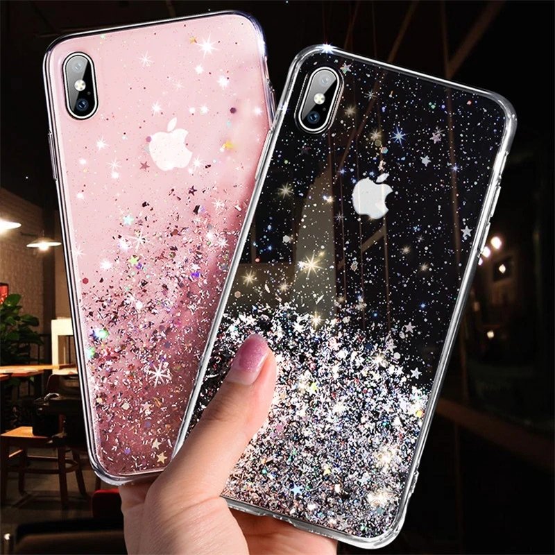 Pokrowiec silikonowy Glitter z brokatem zielony Samsung Galaxy A70 / 11