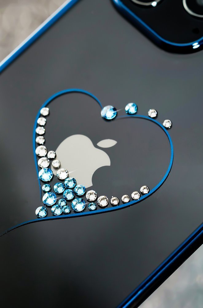 Pokrowiec silikonowy Kingxbar Wish Series z krysztaami Swarovskiego czarny Apple iPhone 12 Mini / 10