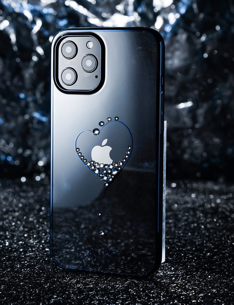 Pokrowiec silikonowy Kingxbar Wish Series z krysztaami Swarovskiego czarny Apple iPhone 12 Mini / 11