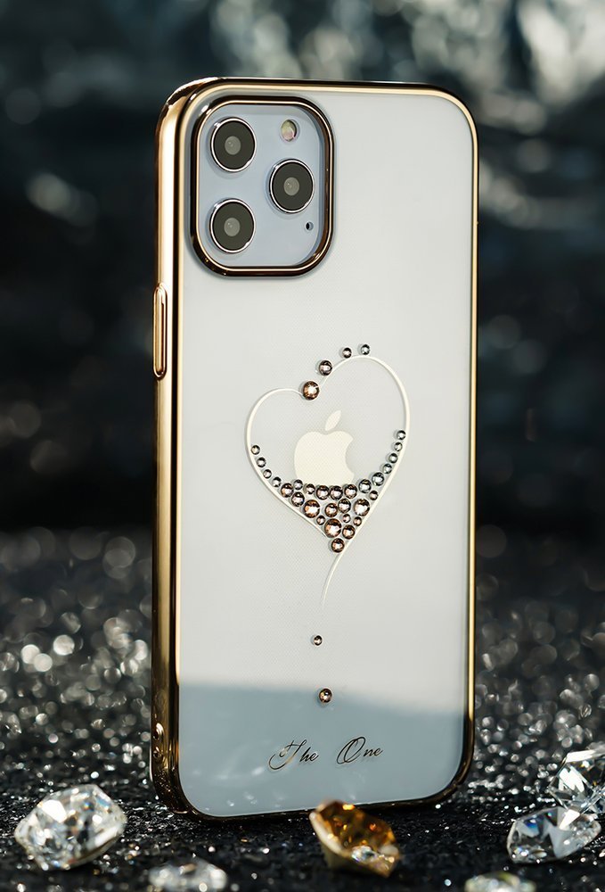 Pokrowiec silikonowy Kingxbar Wish Series z krysztaami Swarovskiego czarny Apple iPhone 12 Mini / 12