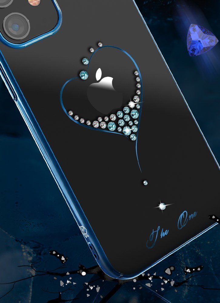 Pokrowiec silikonowy Kingxbar Wish Series z krysztaami Swarovskiego czarny Apple iPhone 12 Mini / 9
