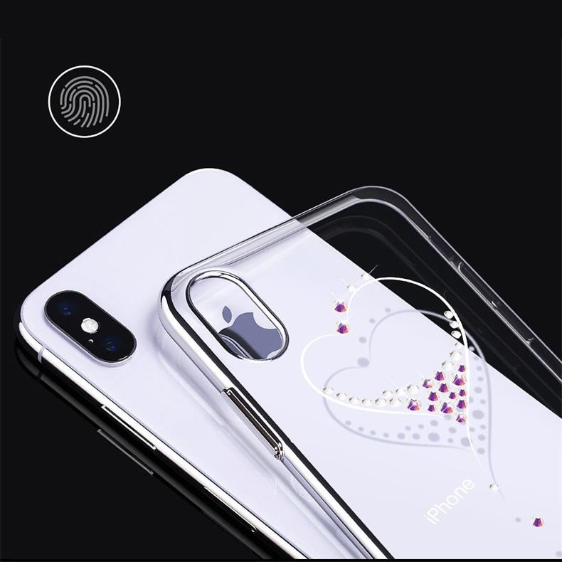 Pokrowiec silikonowy Kingxbar Wish Series z kryszta�ami Swarovskiego czarny Apple iPhone XS / 6