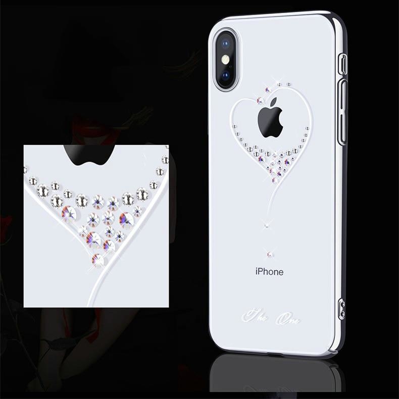 Pokrowiec silikonowy Kingxbar Wish Series z kryszta�ami Swarovskiego czarny Apple iPhone XS / 7