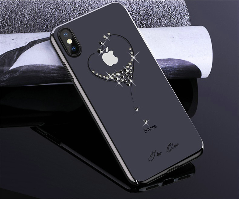 Pokrowiec silikonowy Kingxbar Wish Series z kryszta�ami Swarovskiego czarny Apple iPhone XS Max / 2