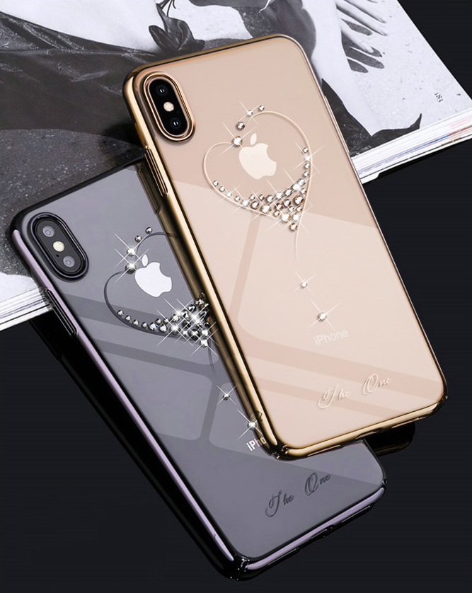 Pokrowiec silikonowy Kingxbar Wish Series z kryszta�ami Swarovskiego czarny Apple iPhone XS Max / 3