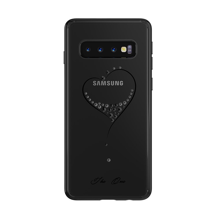 Pokrowiec silikonowy Kingxbar Wish Series z krysztaami Swarovskiego czarny Samsung Galaxy S10 Plus