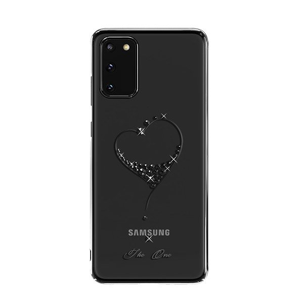 Pokrowiec silikonowy Kingxbar Wish Series z krysztaami Swarovskiego czarny Samsung Galaxy S20