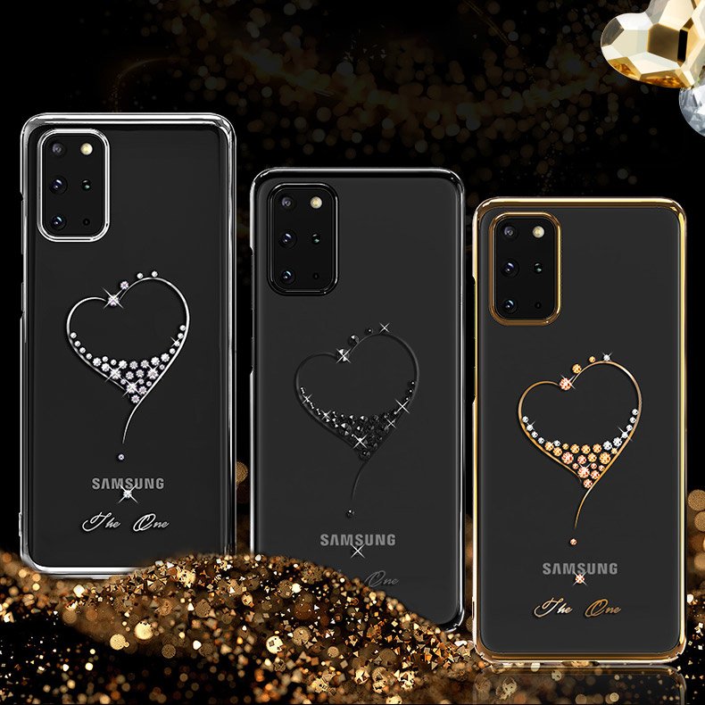 Pokrowiec silikonowy Kingxbar Wish Series z krysztaami Swarovskiego czarny Samsung Galaxy S20 / 4