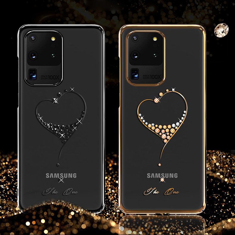 Pokrowiec silikonowy Kingxbar Wish Series z krysztaami Swarovskiego czarny Samsung Galaxy S20 / 5