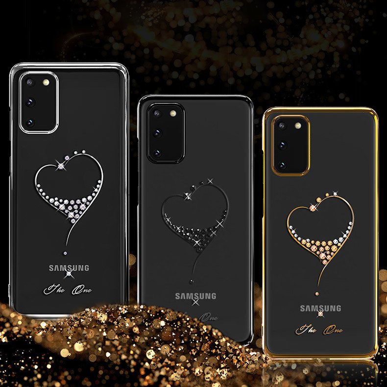 Pokrowiec silikonowy Kingxbar Wish Series z kryszta�ami Swarovskiego czarny Samsung galaxy S20 Ultra / 3