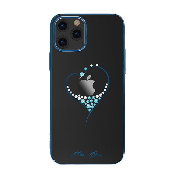 Pokrowiec silikonowy Kingxbar Wish Series z krysztaami Swarovskiego niebieski Apple iPhone 12 Mini