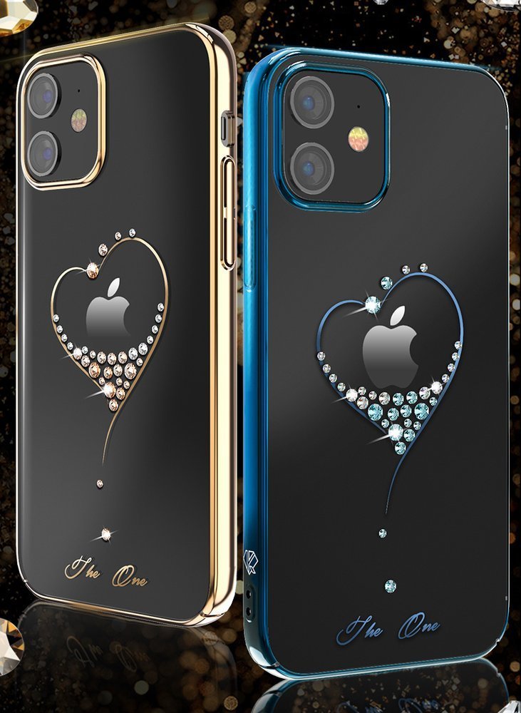 Pokrowiec silikonowy Kingxbar Wish Series z krysztaami Swarovskiego niebieski Apple iPhone 12 Mini / 3
