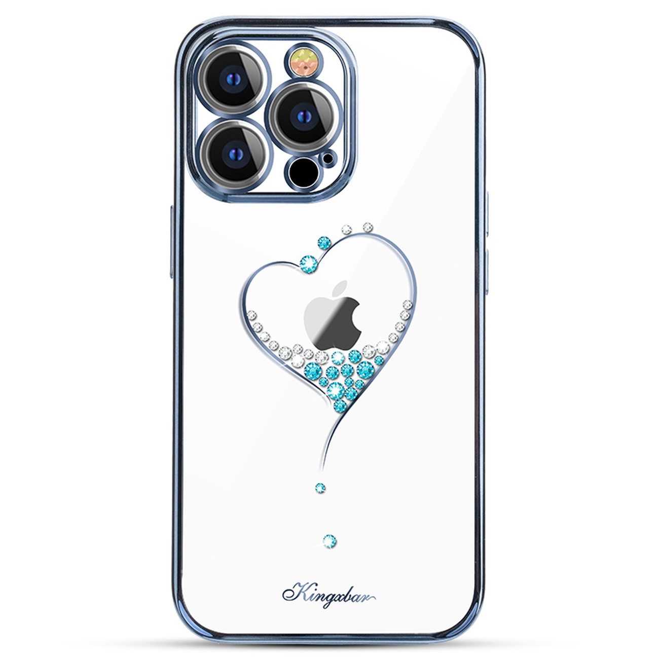 Pokrowiec silikonowy Kingxbar Wish Series z kryszta�ami Swarovskiego niebieski Apple iPhone 13 Pro / 2