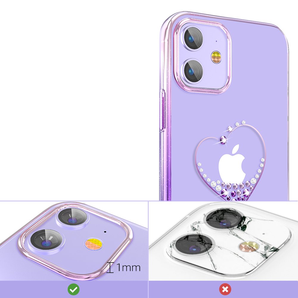 Pokrowiec silikonowy Kingxbar Wish Series z kryszta�ami Swarovskiego r�owy Apple iPhone 12 Pro / 2