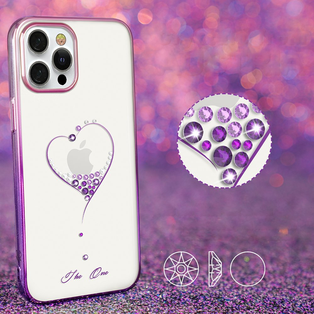 Pokrowiec silikonowy Kingxbar Wish Series z kryszta�ami Swarovskiego r�owy Apple iPhone 12 Pro / 4