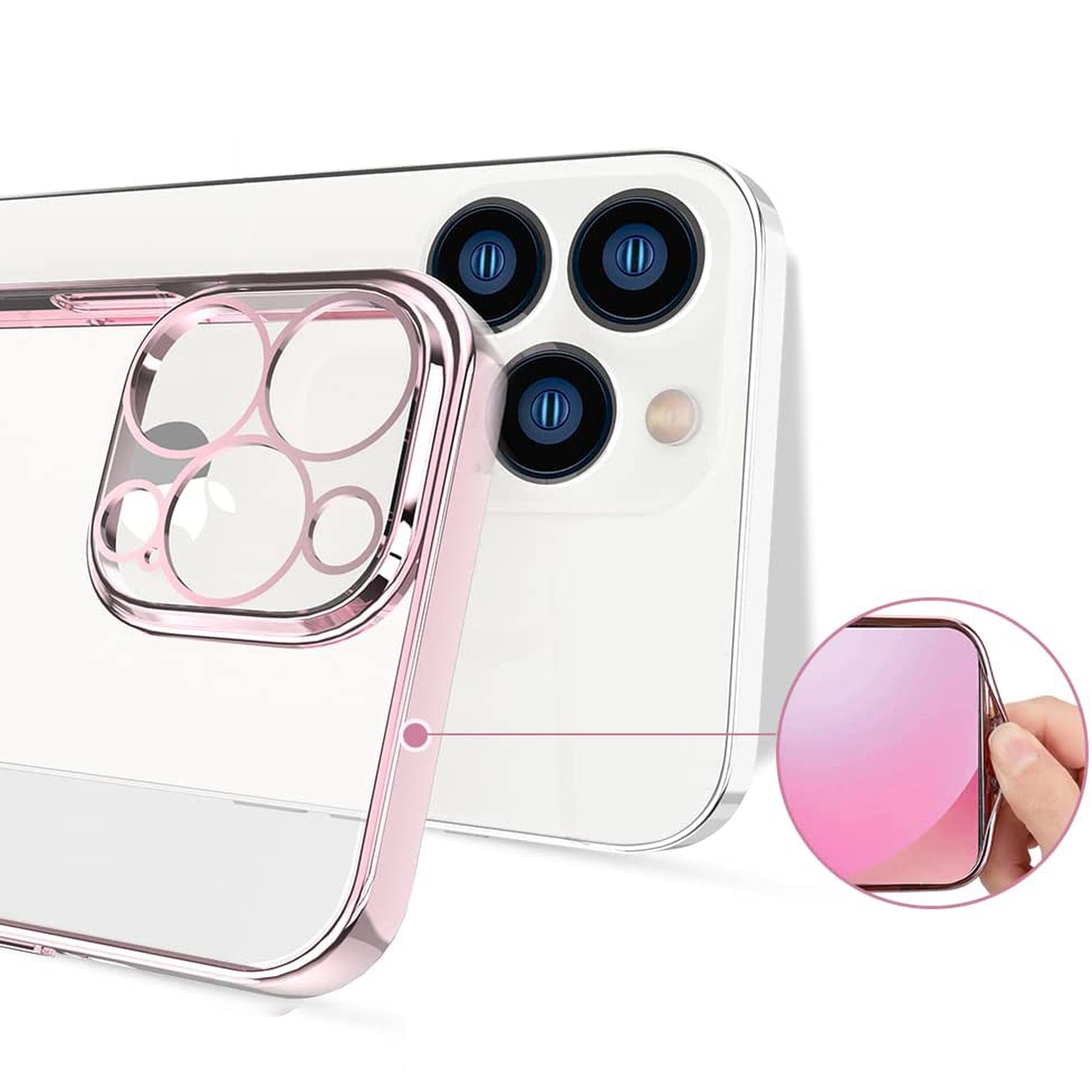 Pokrowiec silikonowy Kingxbar Wish Series z kryszta�ami Swarovskiego r�owy Apple iPhone 13 / 7