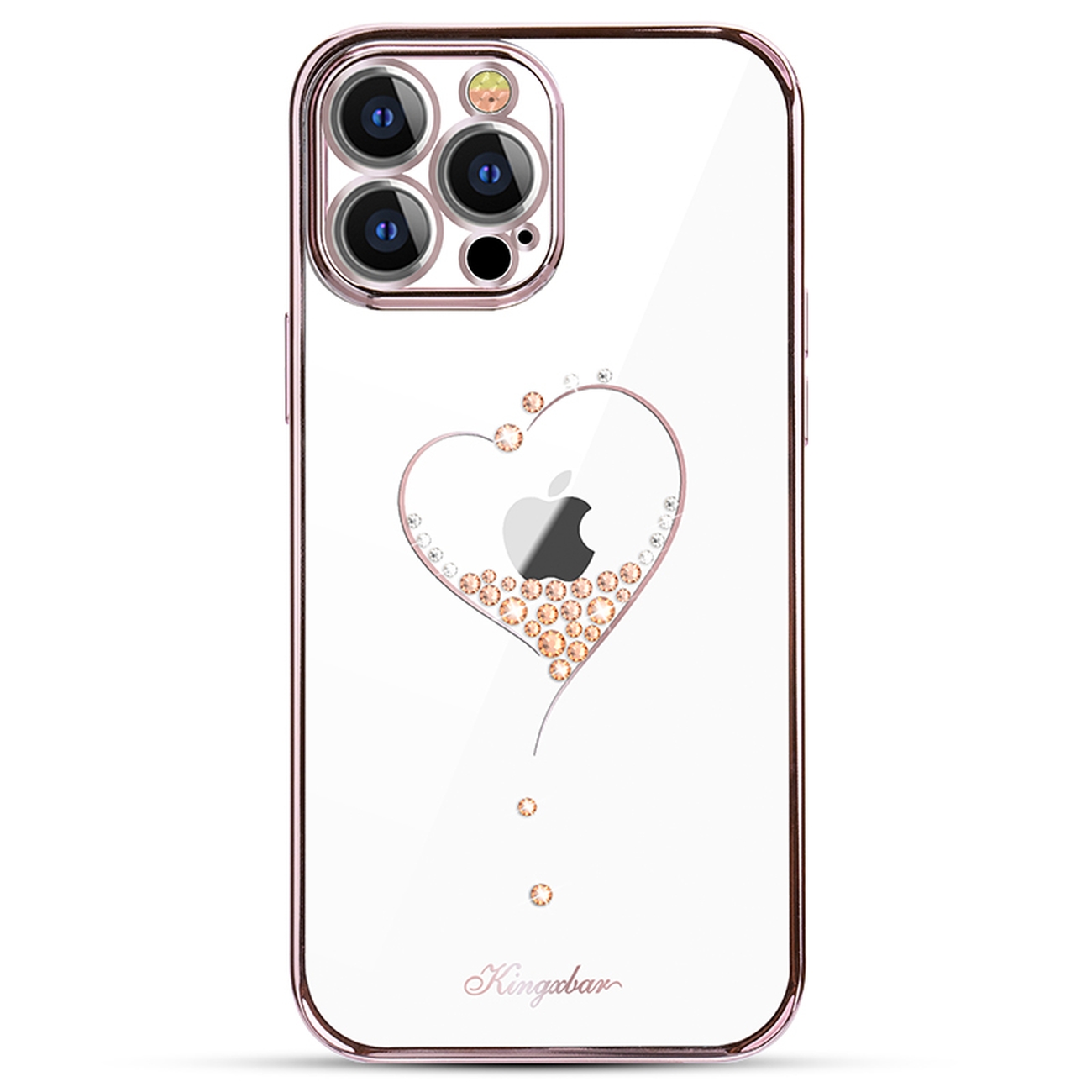 Pokrowiec silikonowy Kingxbar Wish Series z kryszta�ami Swarovskiego r�owy Apple iPhone 13 Pro / 2