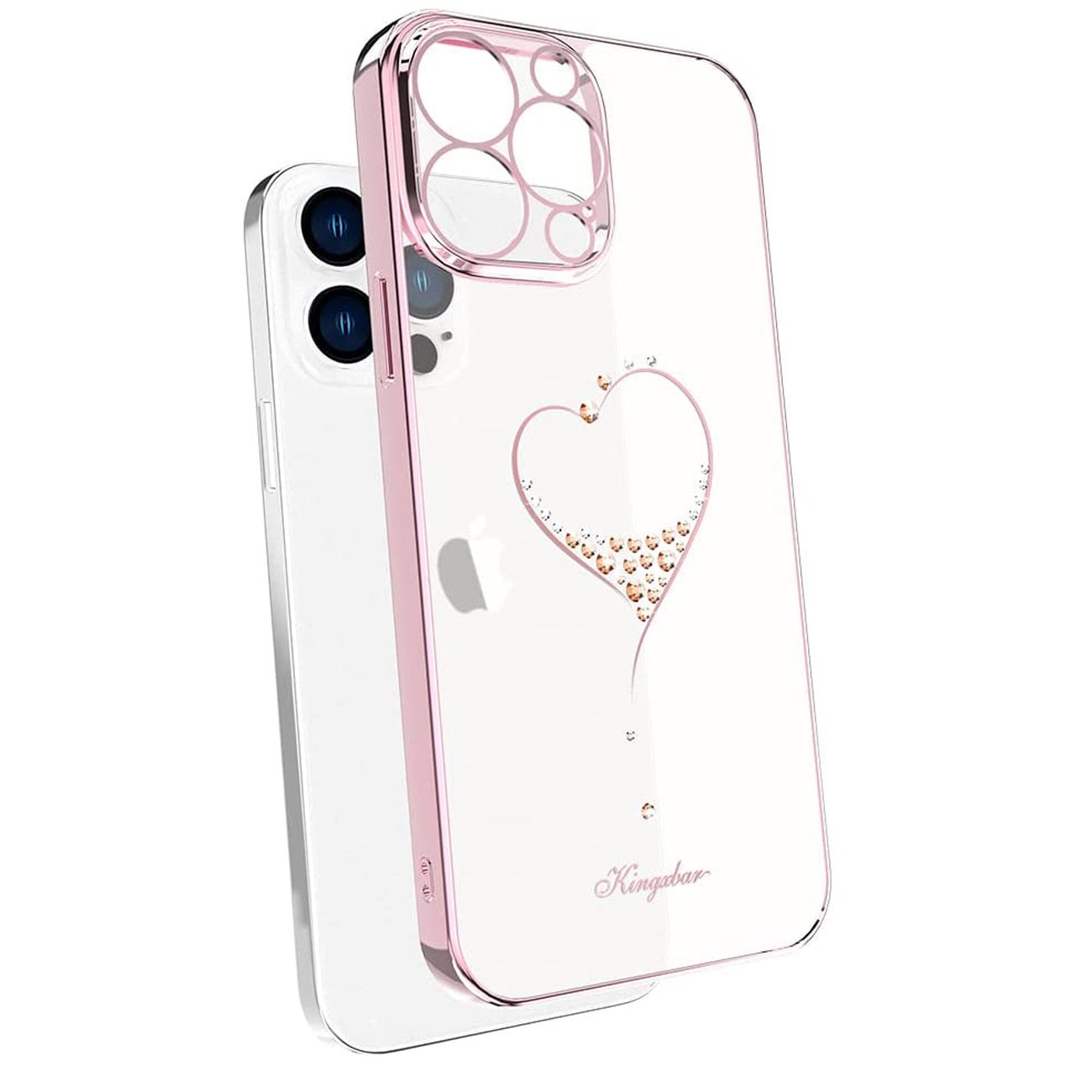 Pokrowiec silikonowy Kingxbar Wish Series z kryszta�ami Swarovskiego r�owy Apple iPhone 13 Pro Max / 9