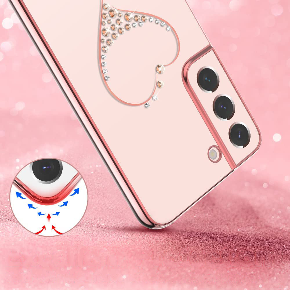 Pokrowiec silikonowy Kingxbar Wish Series z kryszta�ami Swarovskiego r�owy Samsung Galaxy S22 / 4