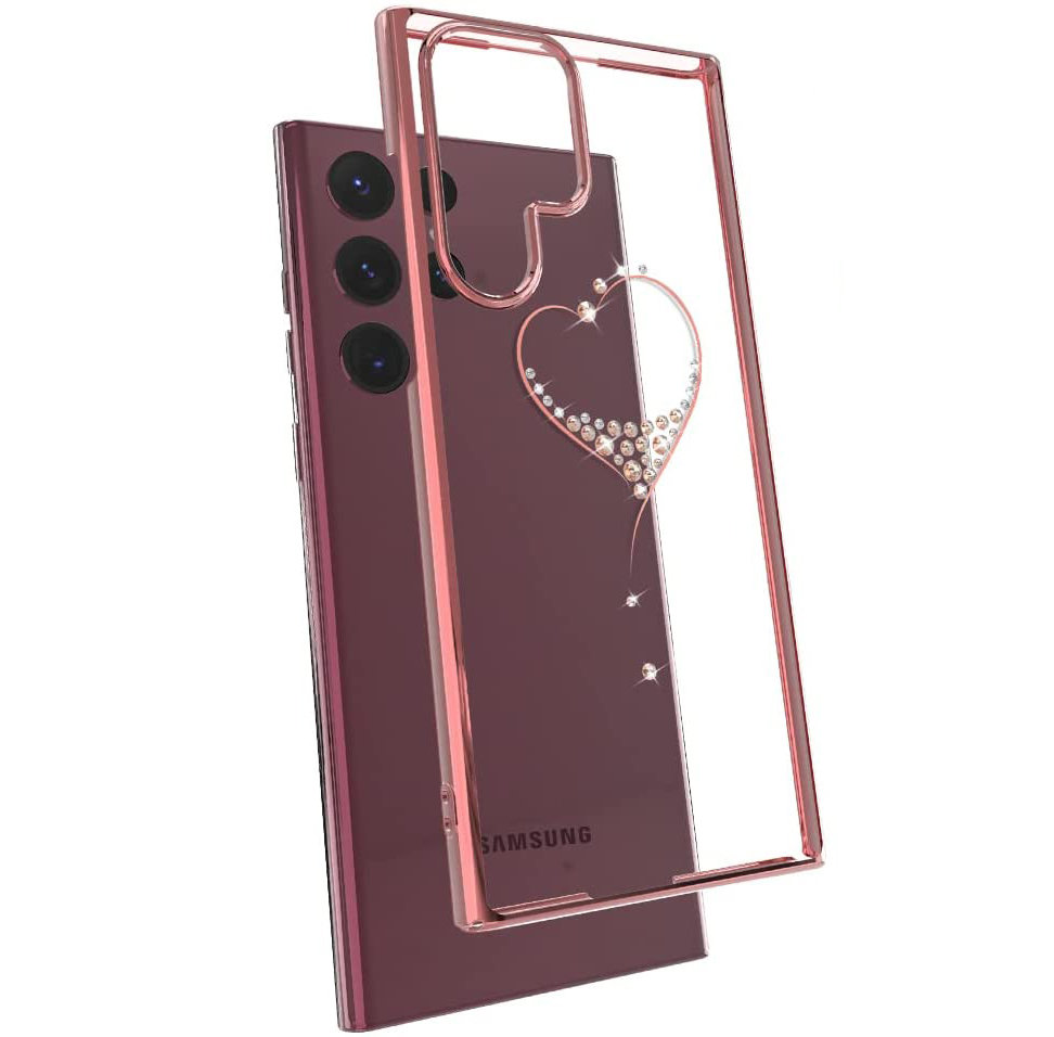 Pokrowiec silikonowy Kingxbar Wish Series z kryształami Swarovskiego różowy Samsung Galaxy S22 Ultra / 5 Pokrowiec silikonowy Kingxbar Wish Series z kryształami Swarovskiego różowy Samsung Galaxy S22 Ultra / 5