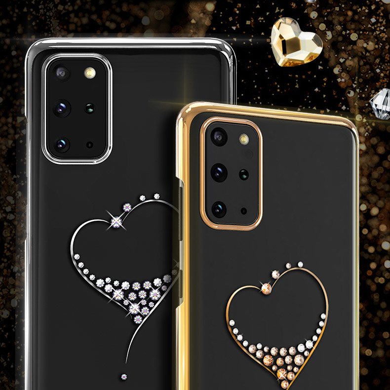 Pokrowiec silikonowy Kingxbar Wish Series z kryszta�ami Swarovskiego srebrny Samsung Galaxy S20 Plus / 2