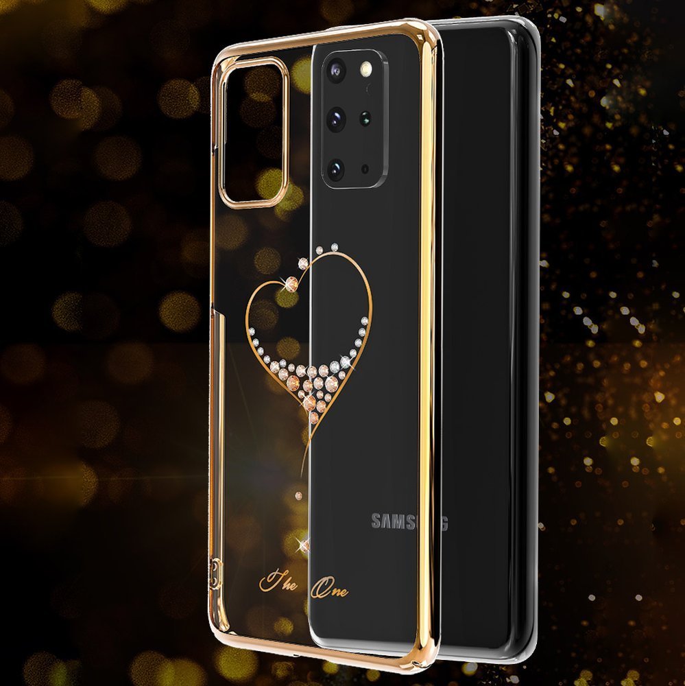 Pokrowiec silikonowy Kingxbar Wish Series z kryszta�ami Swarovskiego srebrny Samsung Galaxy S20 Plus / 9
