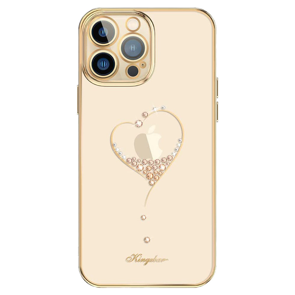 Pokrowiec silikonowy Kingxbar Wish Series z kryszta�ami Swarovskiego z�oty Apple iPhone 13 Pro