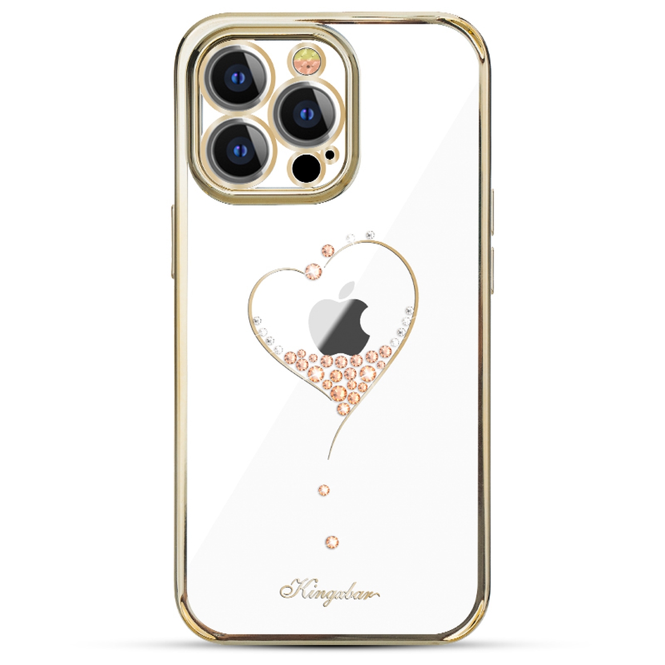 Pokrowiec silikonowy Kingxbar Wish Series z kryszta�ami Swarovskiego z�oty Apple iPhone 13 Pro Max / 2