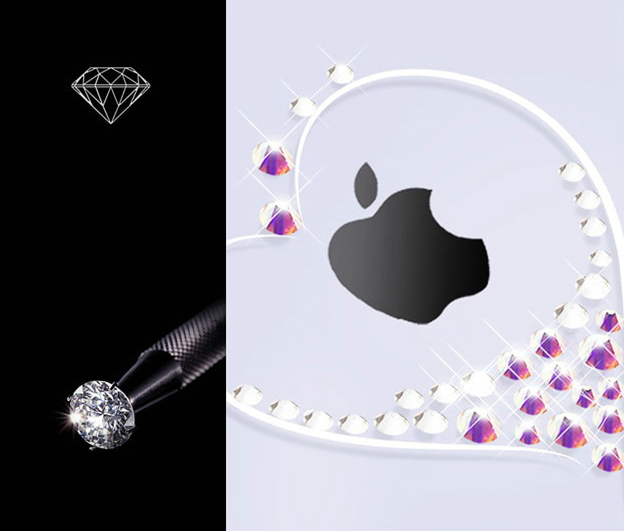 Pokrowiec silikonowy Kingxbar Wish Series z krysztaami Swarovskiego zoty Apple iPhone XS Max / 4