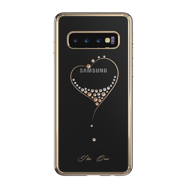 Pokrowiec silikonowy Kingxbar Wish Series z krysztaami Swarovskiego zoty Samsung Galaxy S10