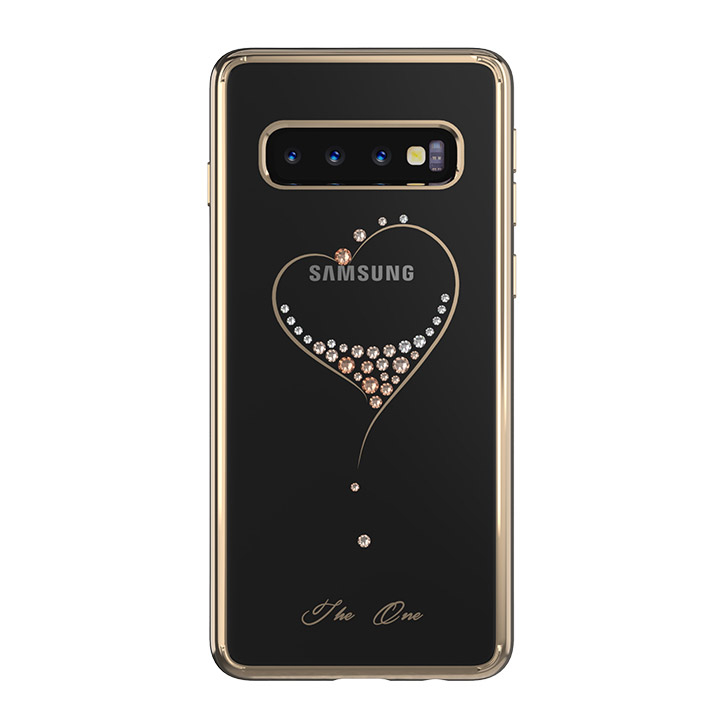 Pokrowiec silikonowy Kingxbar Wish Series z kryszta�ami Swarovskiego z�oty Samsung Galaxy S10