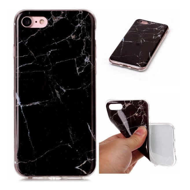 Pokrowiec silikonowy Marble marmur czarny Apple iPhone 11 / 7