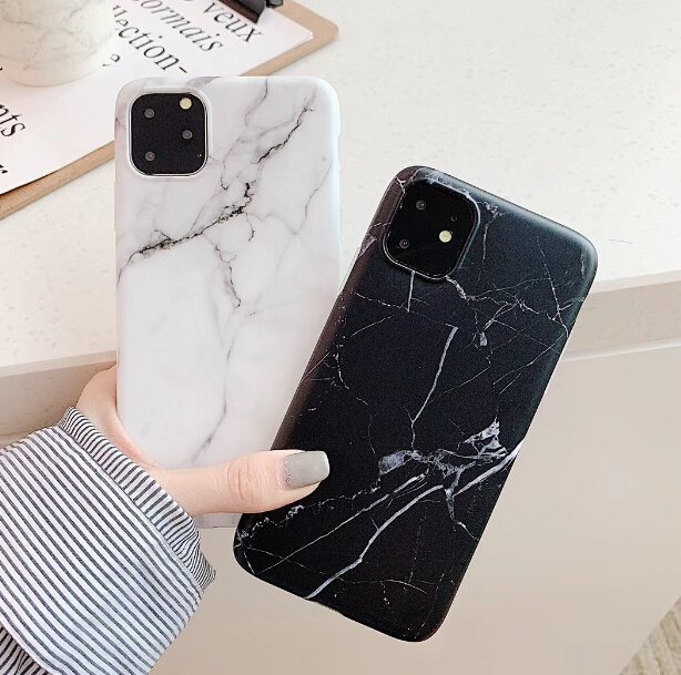 Pokrowiec silikonowy Marble marmur czarny Apple iPhone XS / 5
