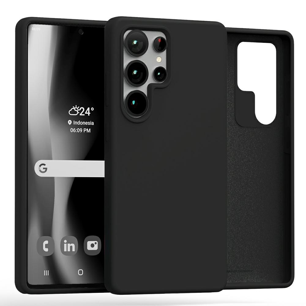 Pokrowiec silikonowy Mercury Goospery czarny Samsung Galaxy S25 Ultra