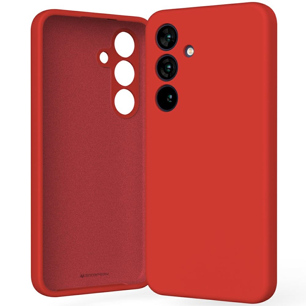 Pokrowiec silikonowy Mercury Goospery czerwony Samsung Galaxy S25 Pokrowiec silikonowy Mercury Goospery czerwony Samsung Galaxy S25