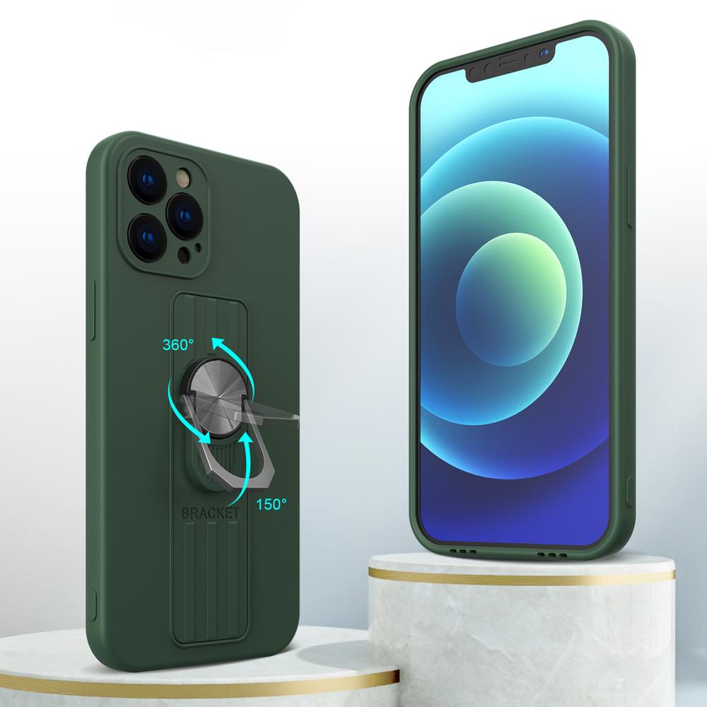 Pokrowiec silikonowy Ring Case czarny Apple iPhone SE 2020 / 2