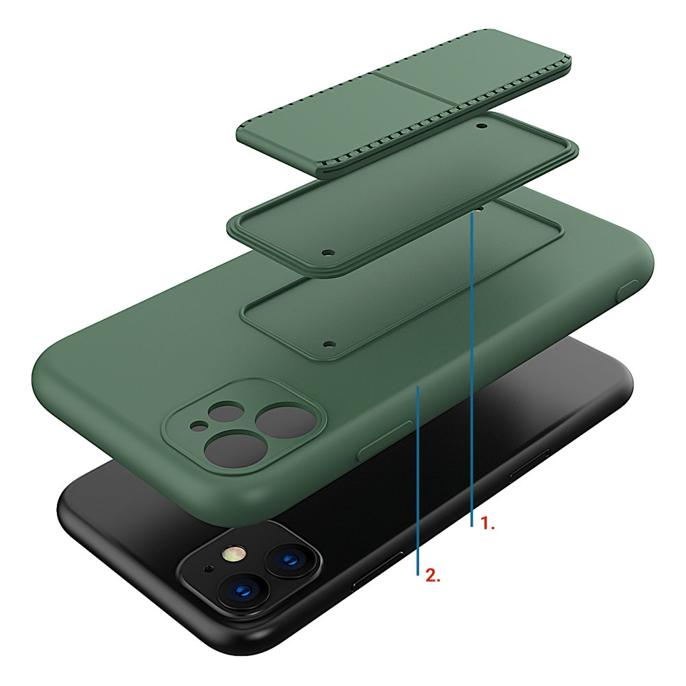 Pokrowiec silikonowy Wozinsky Kickstand Case ciemnozielony Apple iPhone 11 Pro Max / 3