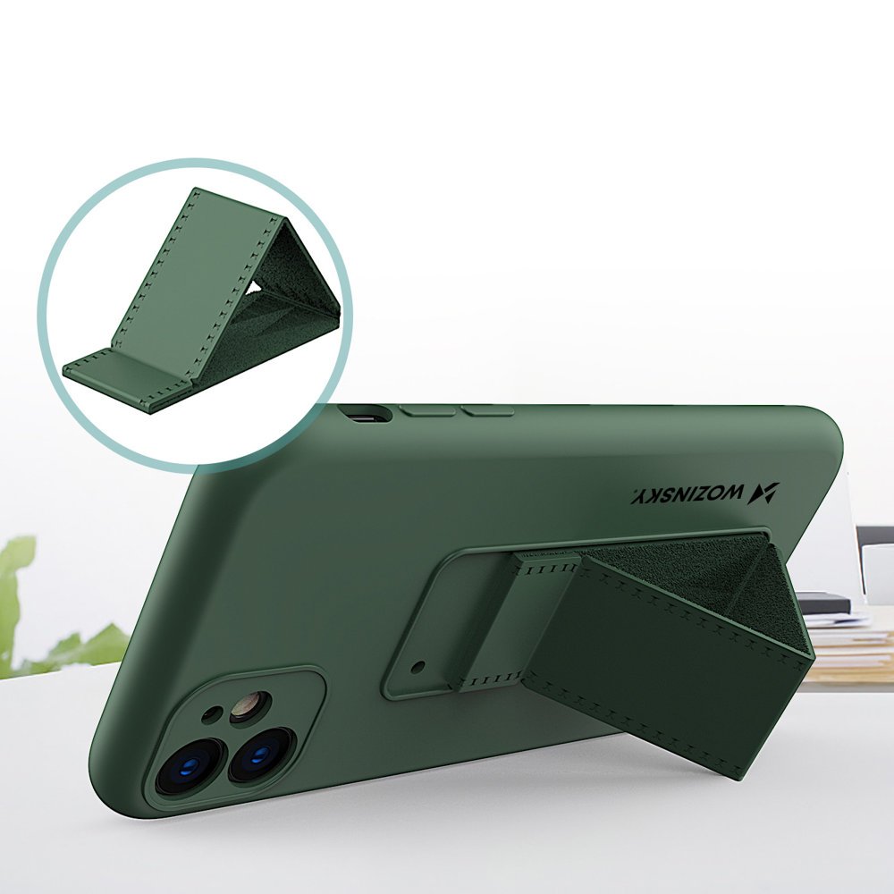 Pokrowiec silikonowy Wozinsky Kickstand Case czarny Apple iPhone 11 Pro Max / 2
