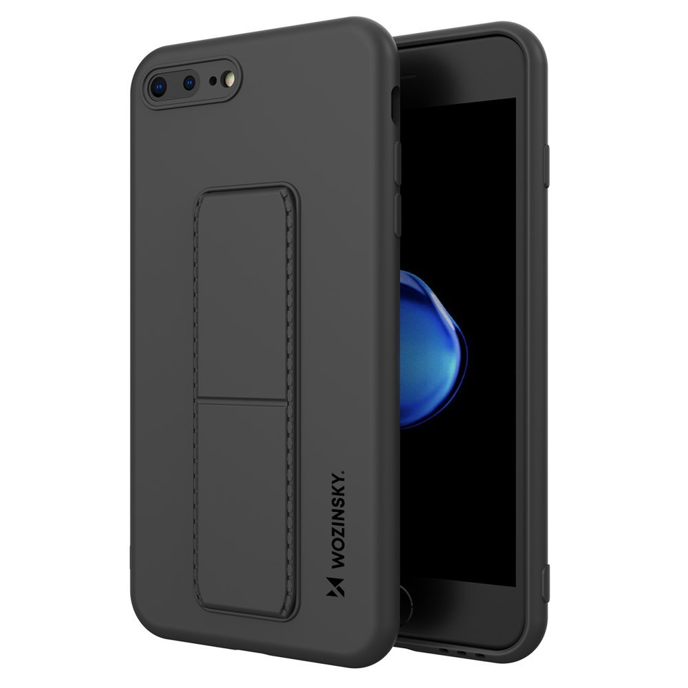 Pokrowiec silikonowy Wozinsky Kickstand Case czarny Apple iPhone 6s Plus