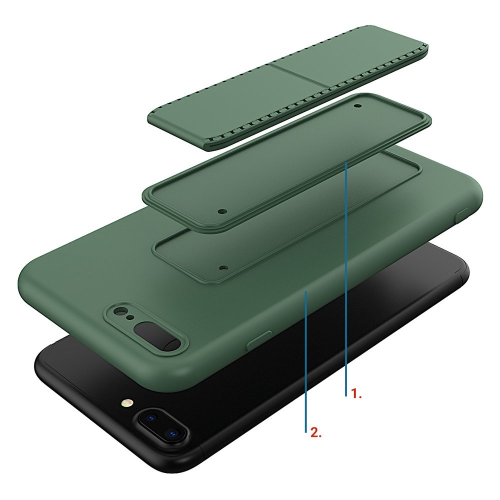 Pokrowiec silikonowy Wozinsky Kickstand Case czarny Apple iPhone 7 Plus / 3