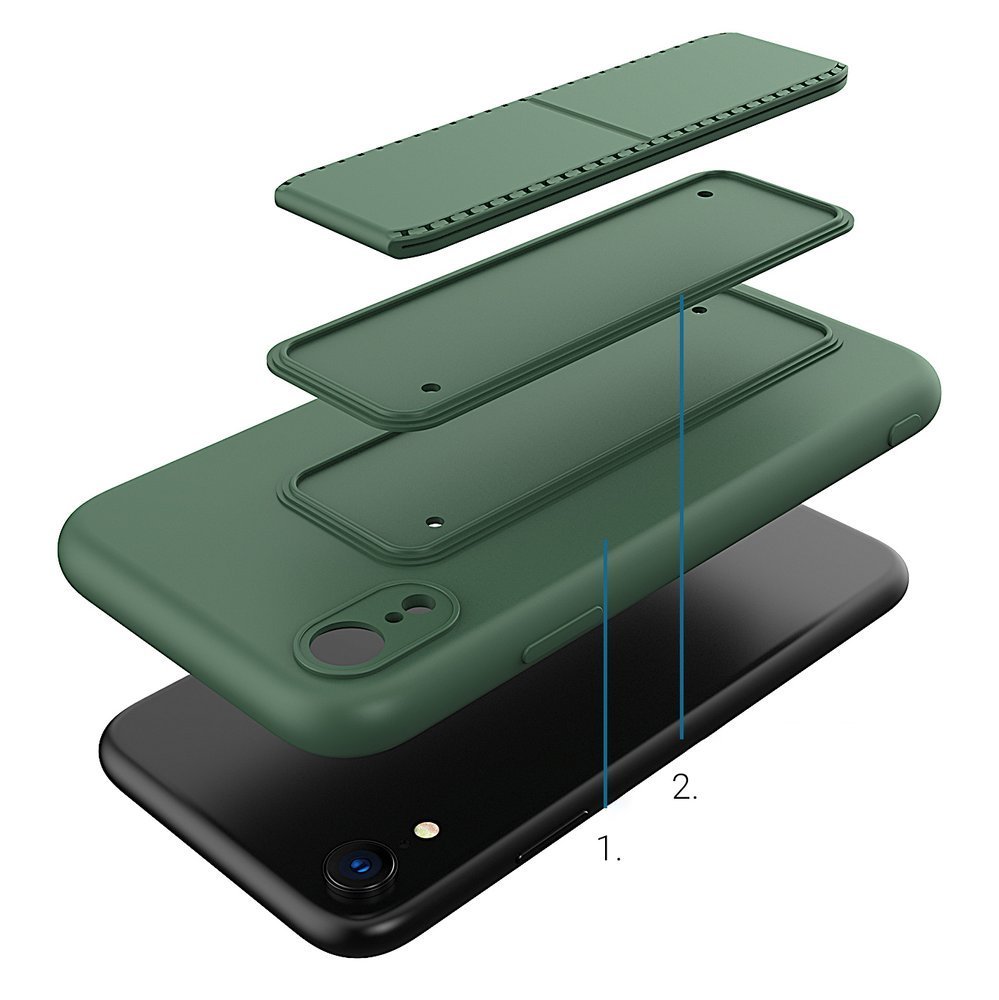 Pokrowiec silikonowy Wozinsky Kickstand Case czarny Apple iPhone XR / 3