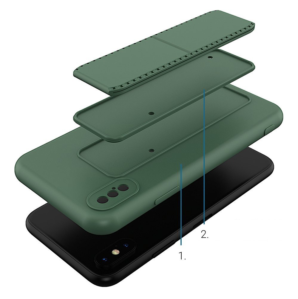 Pokrowiec silikonowy Wozinsky Kickstand Case czarny Apple iPhone XS / 3