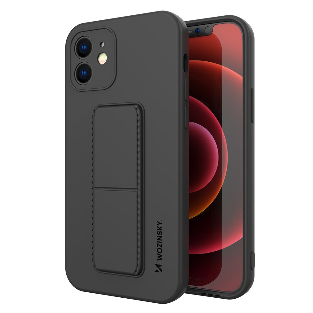 Pokrowiec silikonowy Wozinsky Kickstand Case czarny Apple iPhone XS Max